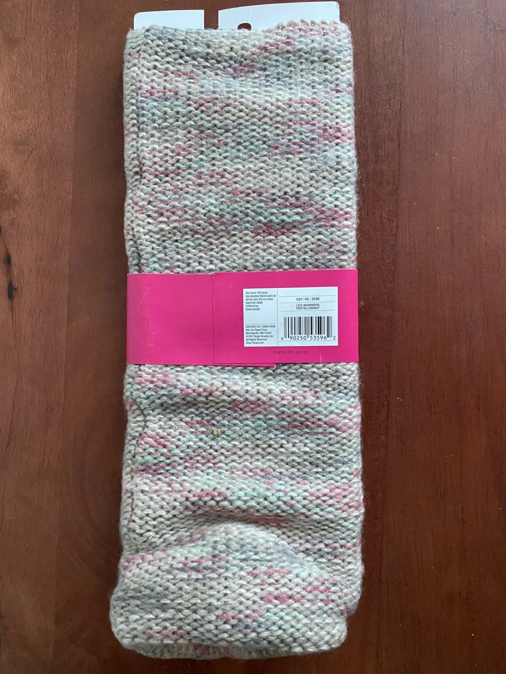 Brand New Xhilaration Pink & Cream Marled Knit Leg Warmers 1 Pair O/S